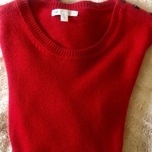 Gap Apple Red Merino Wool Blend Crewneck Sweater